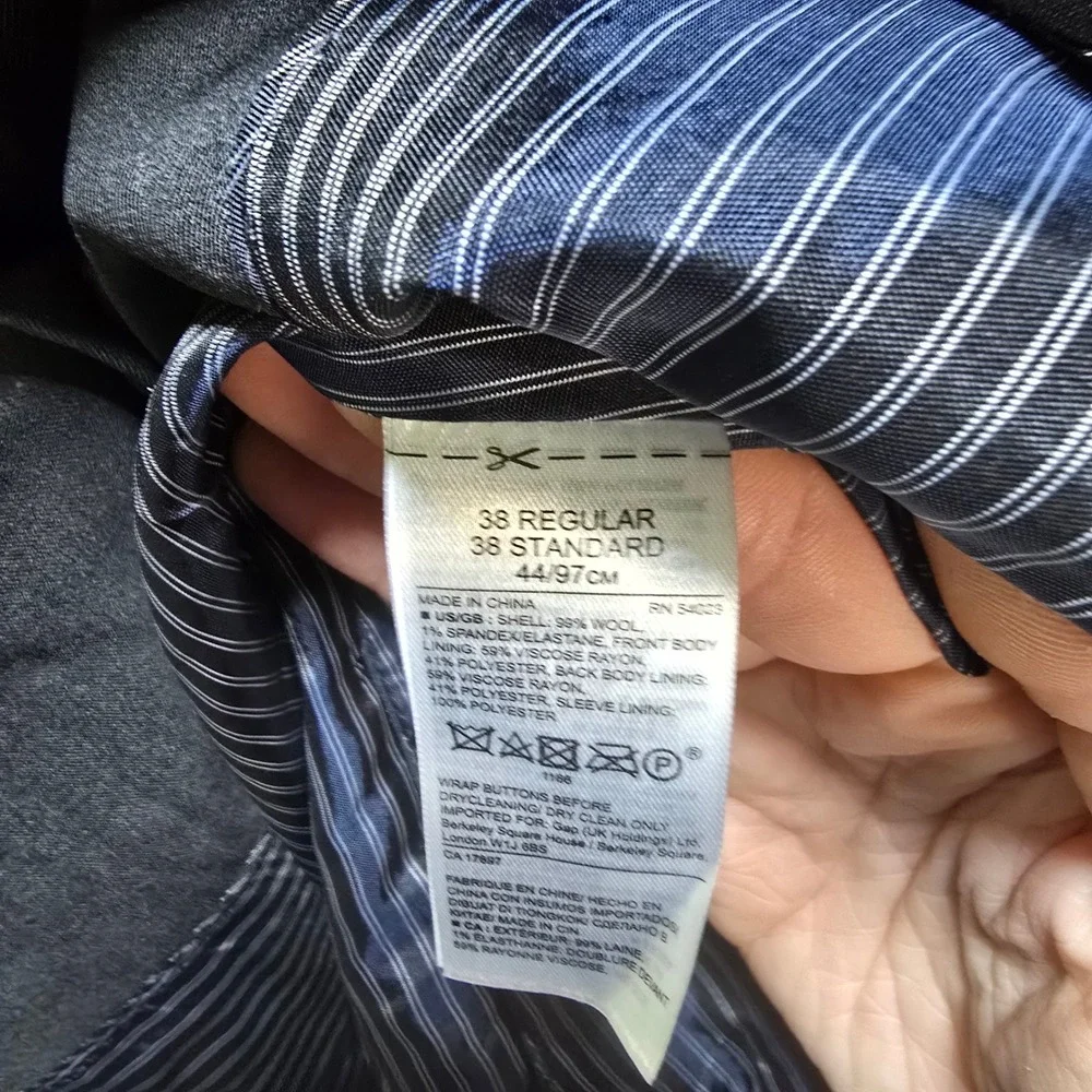 Banana Republic Mens 38R Charcoal Gray Wool Blend‎ Suit Jacket Blazer